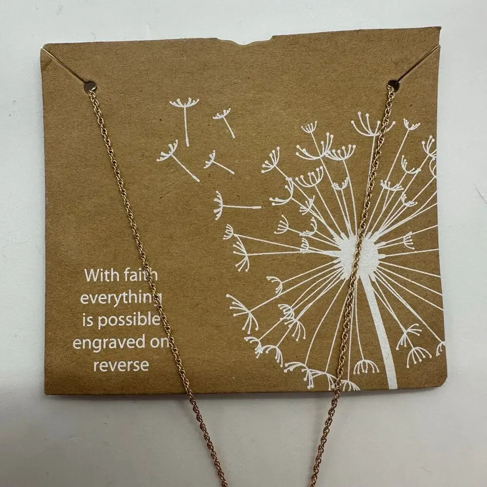 Fashion Cross Necklace Religious Quote Gold Tone‎ Jewelry Dainty Spiritual Gift